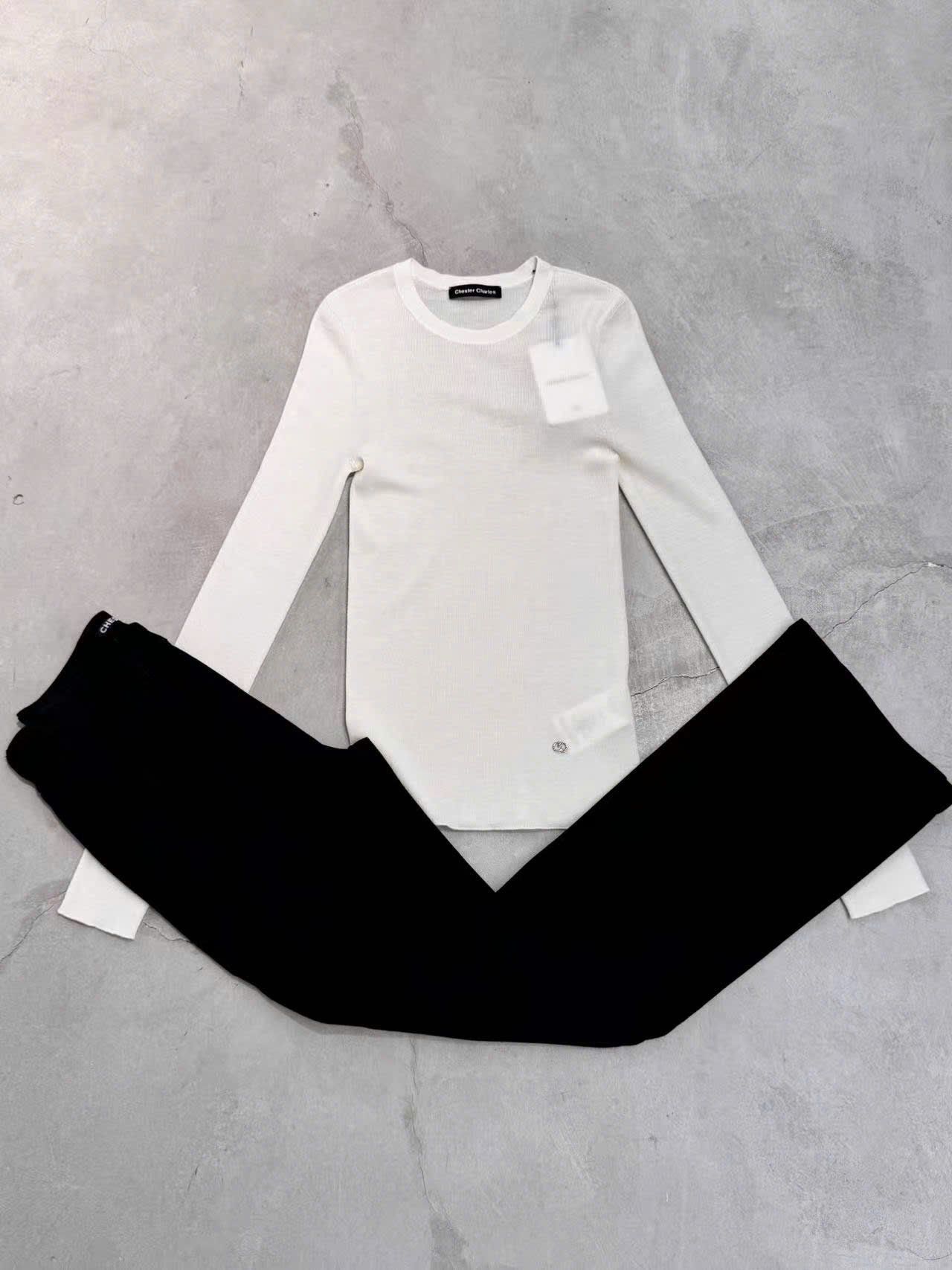  Cashmere - Áo len dài tay Trắng 