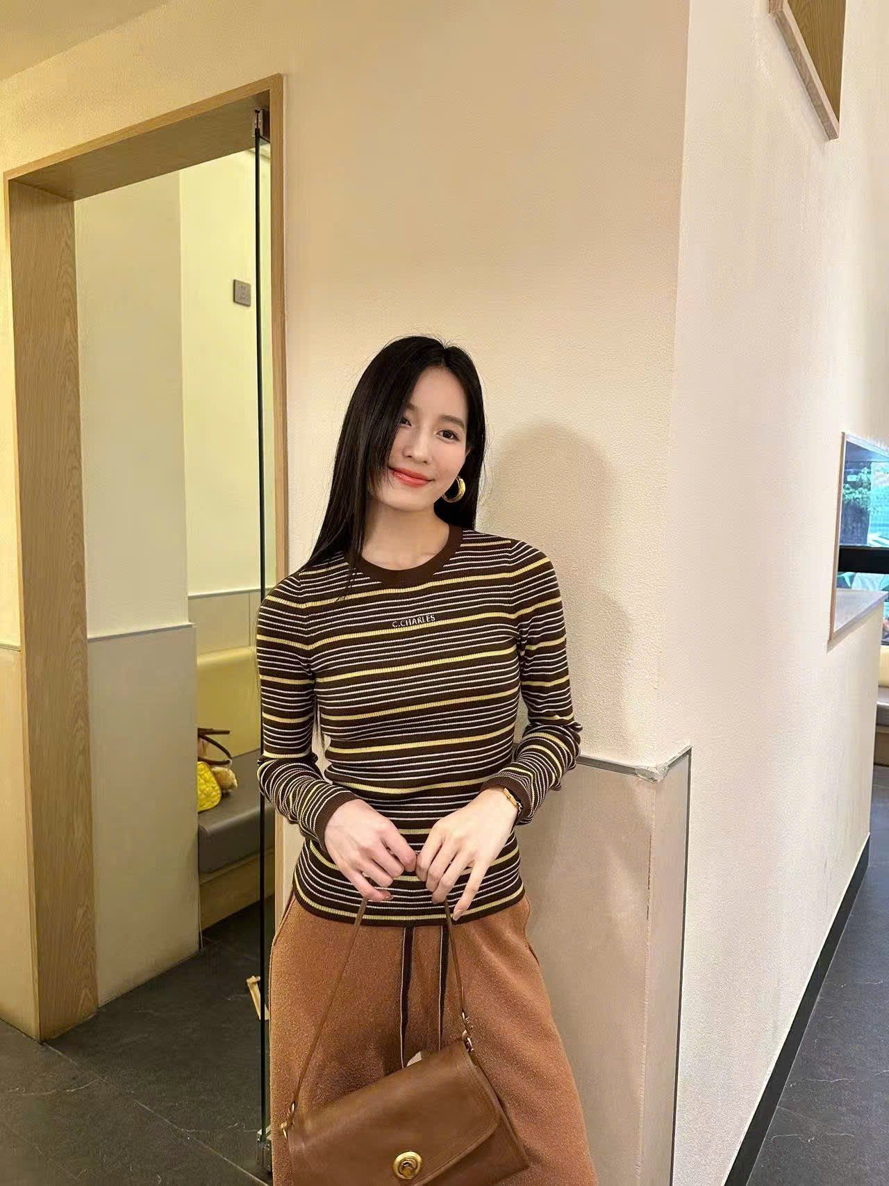  Quần dạ nâu dây rút đen 