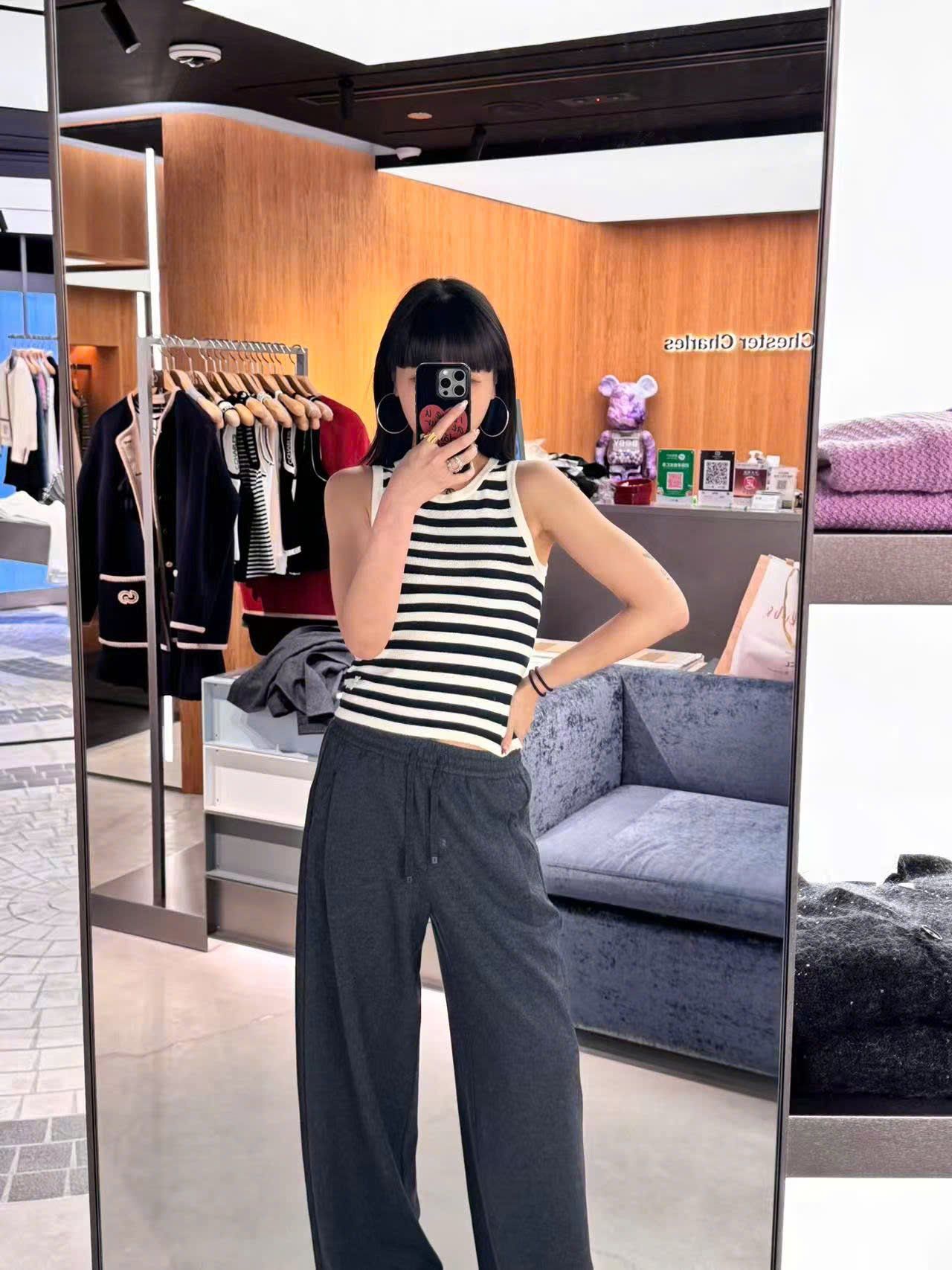  Áo 3 lỗ kẻ gấu trắng 