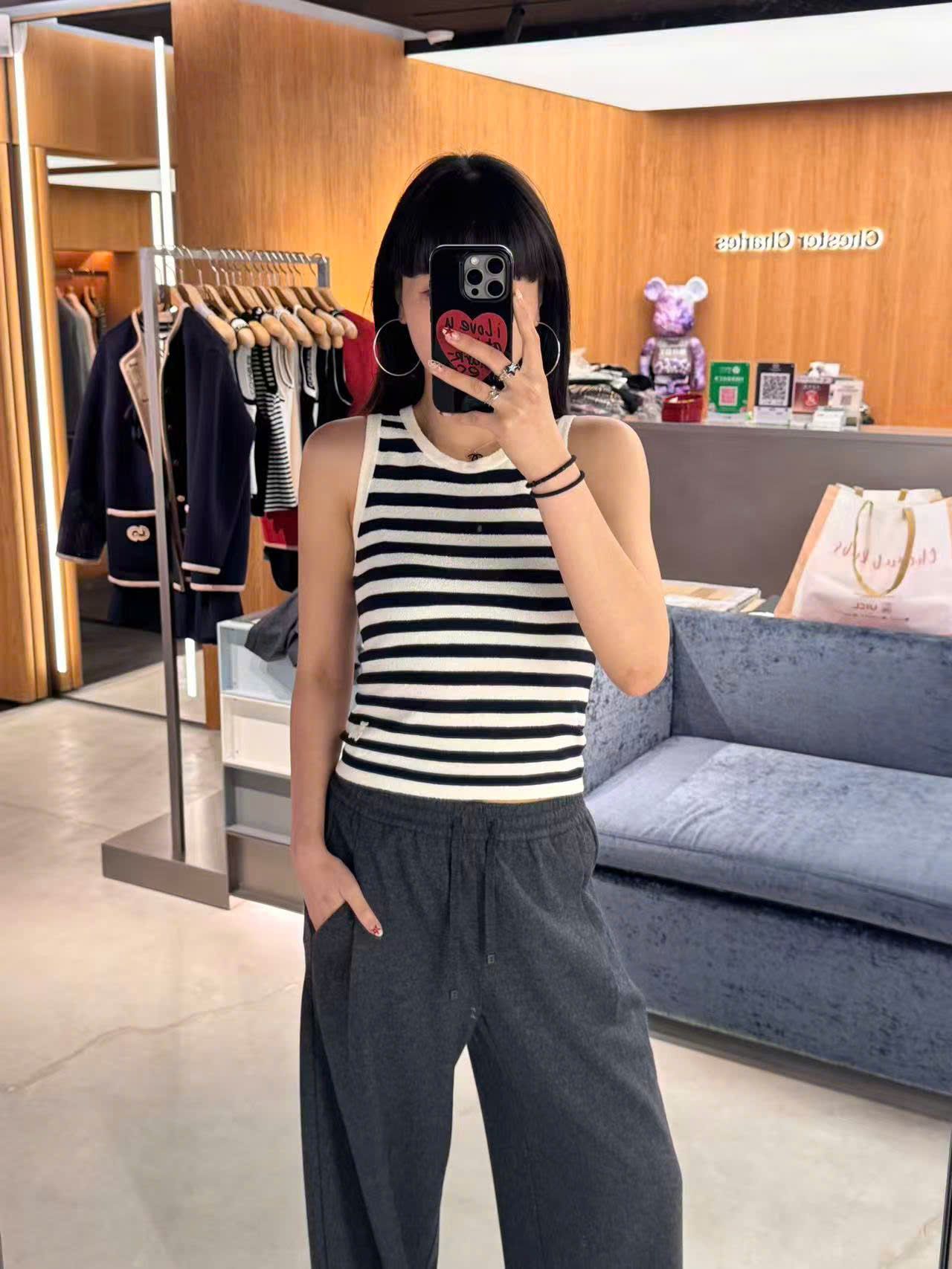  Áo 3 lỗ kẻ gấu trắng 