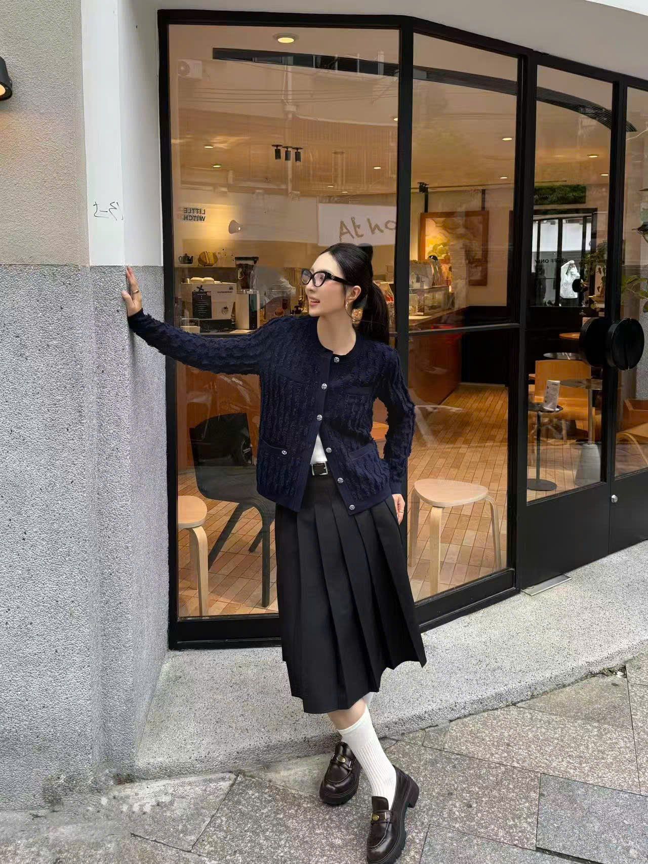  Áo CDG lông xanh navy new 25 