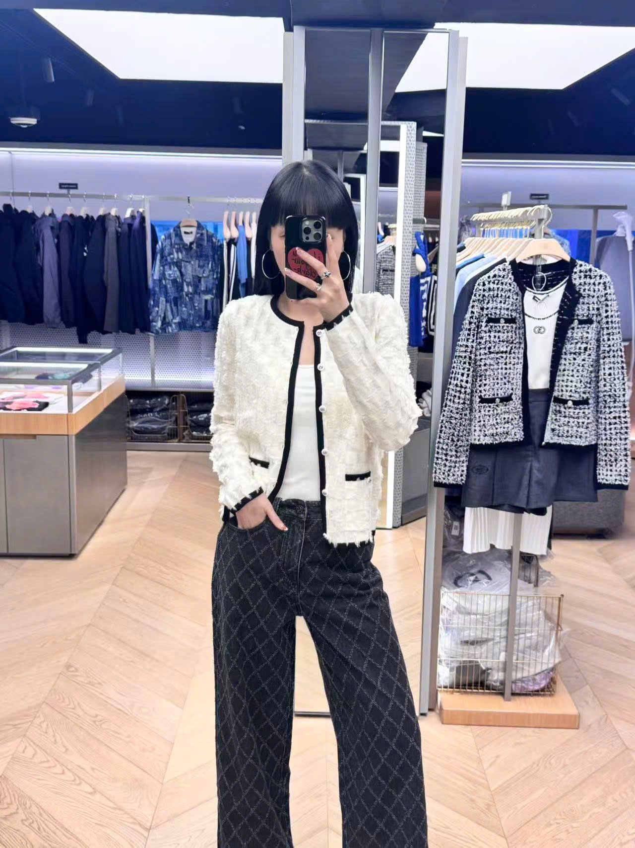  Áo CDG ô vuông trắng viền đen new25 