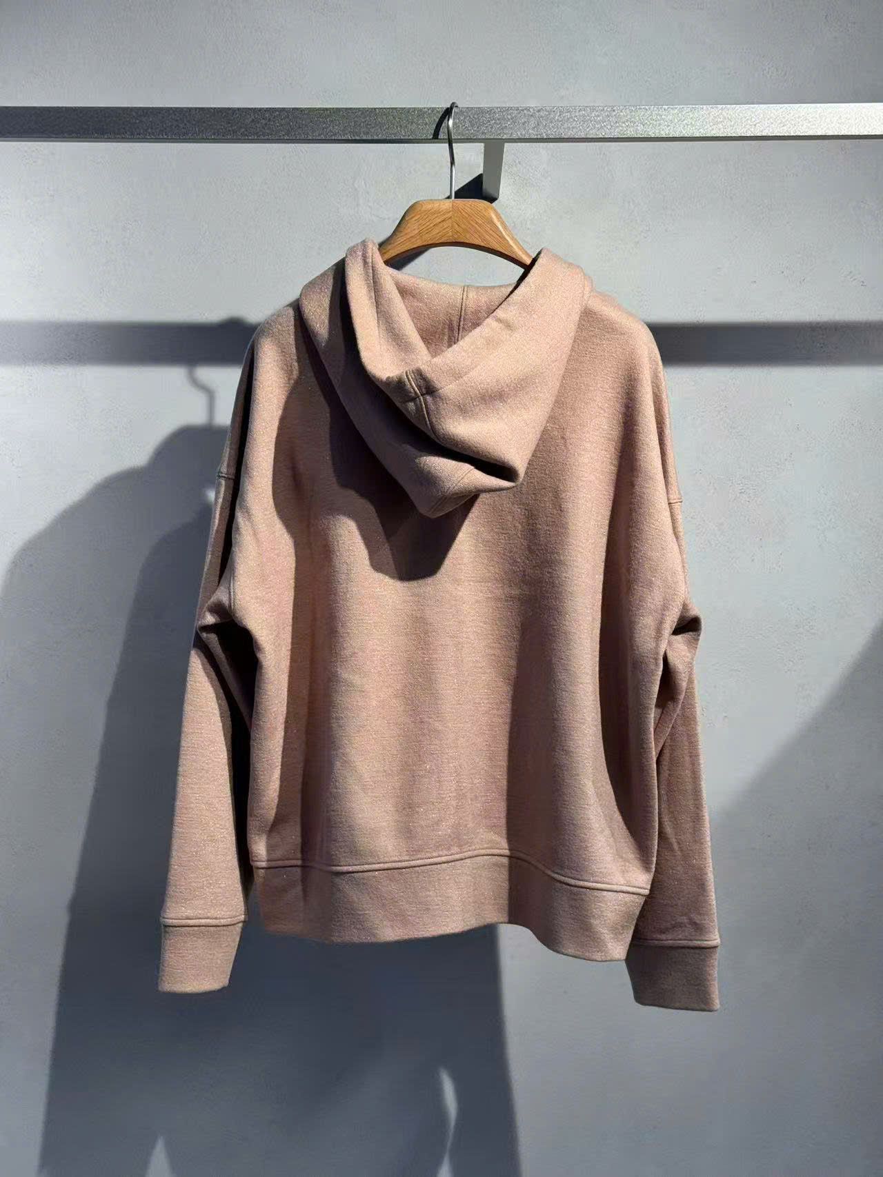  Bộ áo khoác và quần màu nude cạp chun - Logo trắng set 