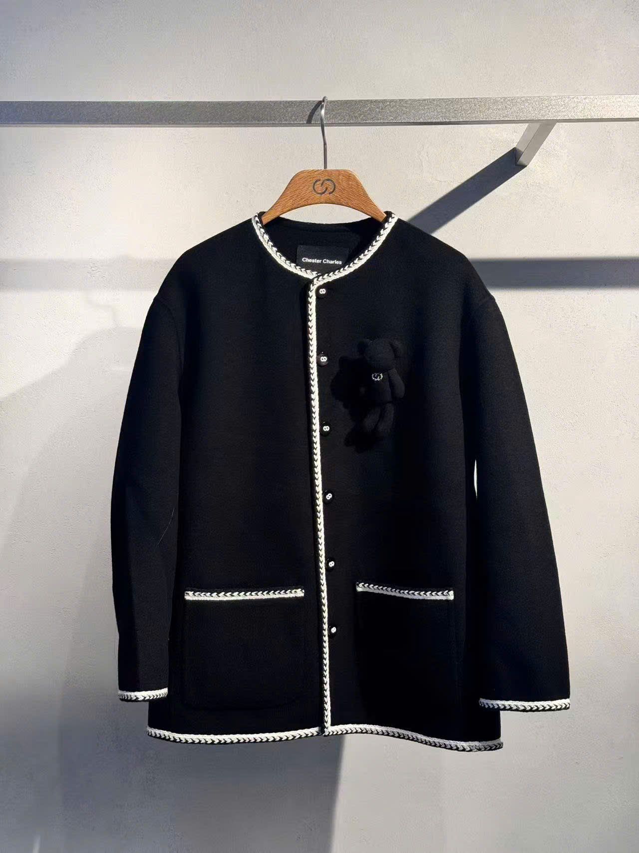  3.Áo khoác dạ Gấu ngực - Xanh đen 