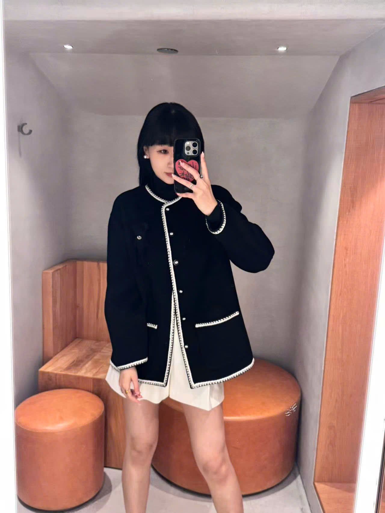  3.Áo khoác dạ Gấu ngực - Xanh đen 