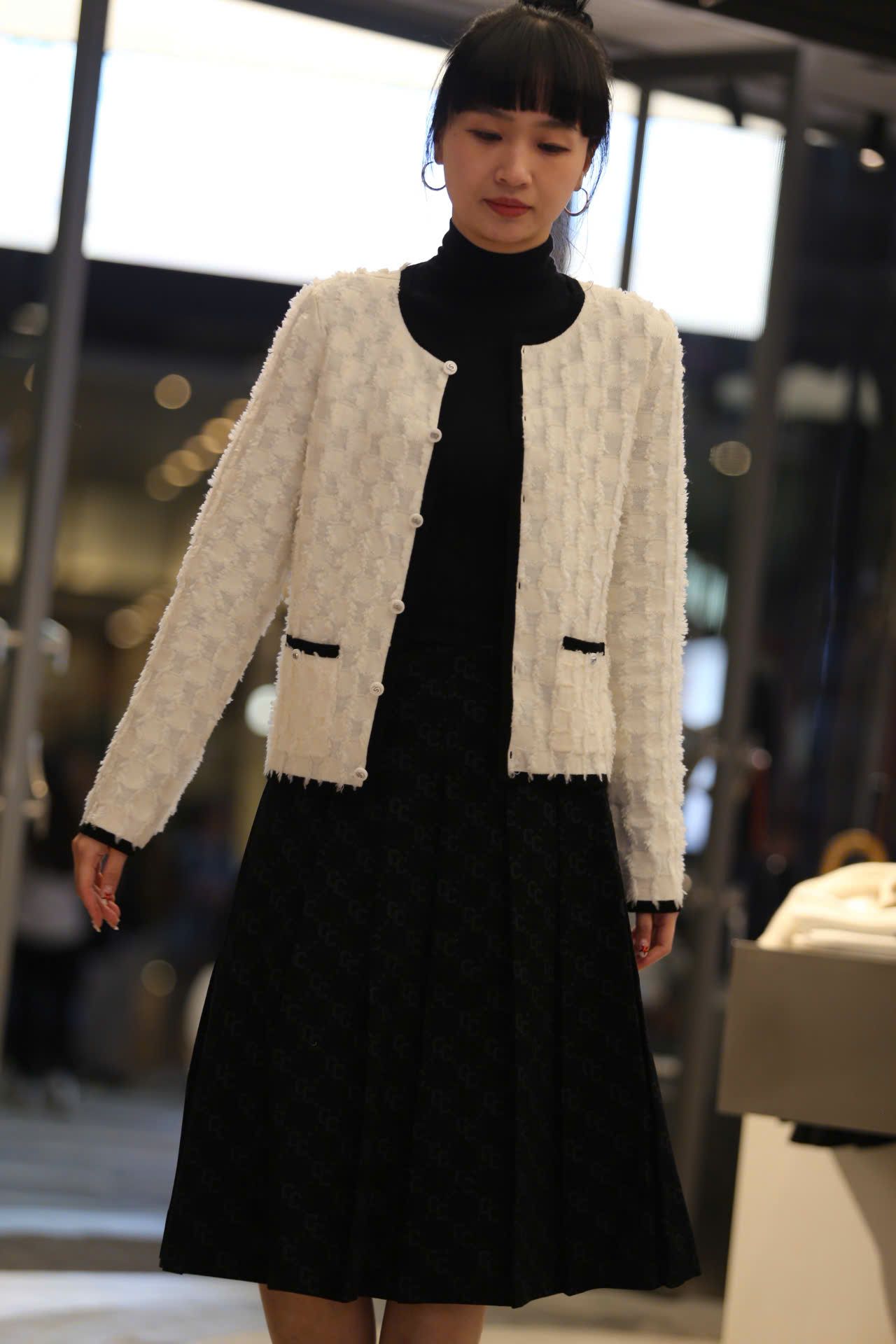  Áo CDG ô vuông trắng viền đen new25 