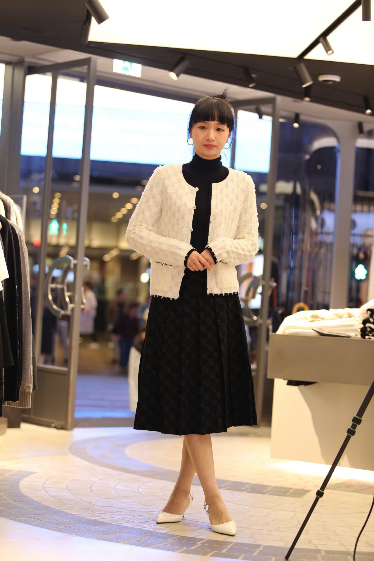  Áo CDG ô vuông trắng viền đen new25 