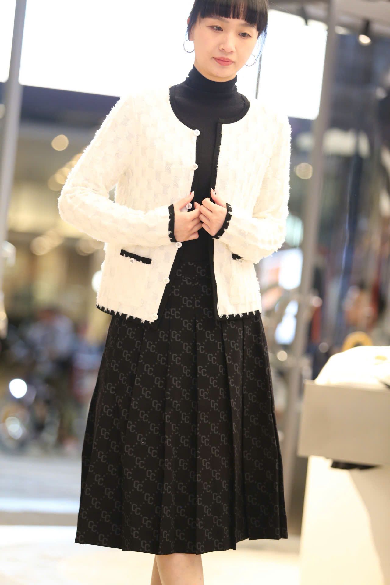  Áo CDG ô vuông trắng viền đen new25 