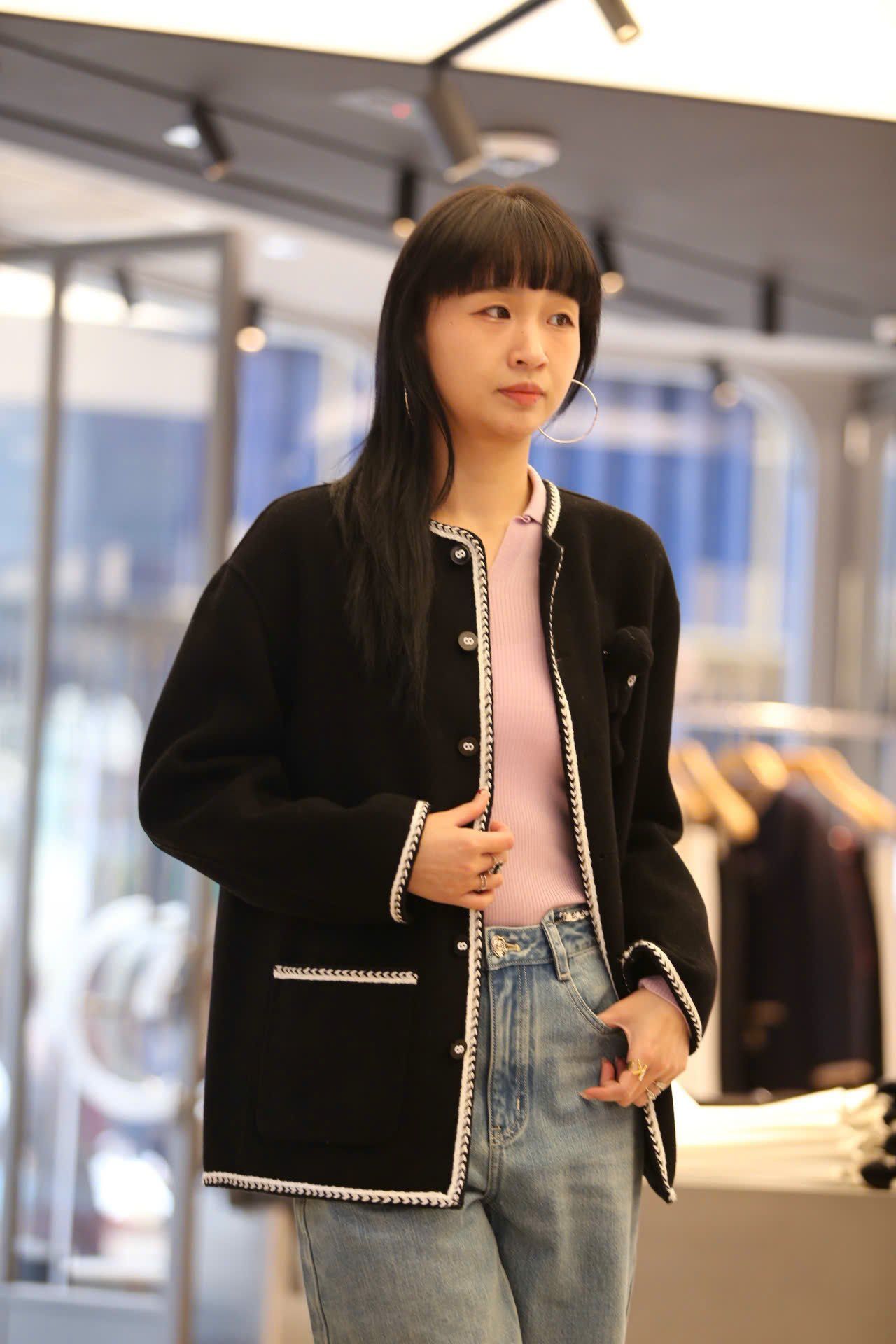  3.Áo khoác dạ Gấu ngực - Xanh đen 