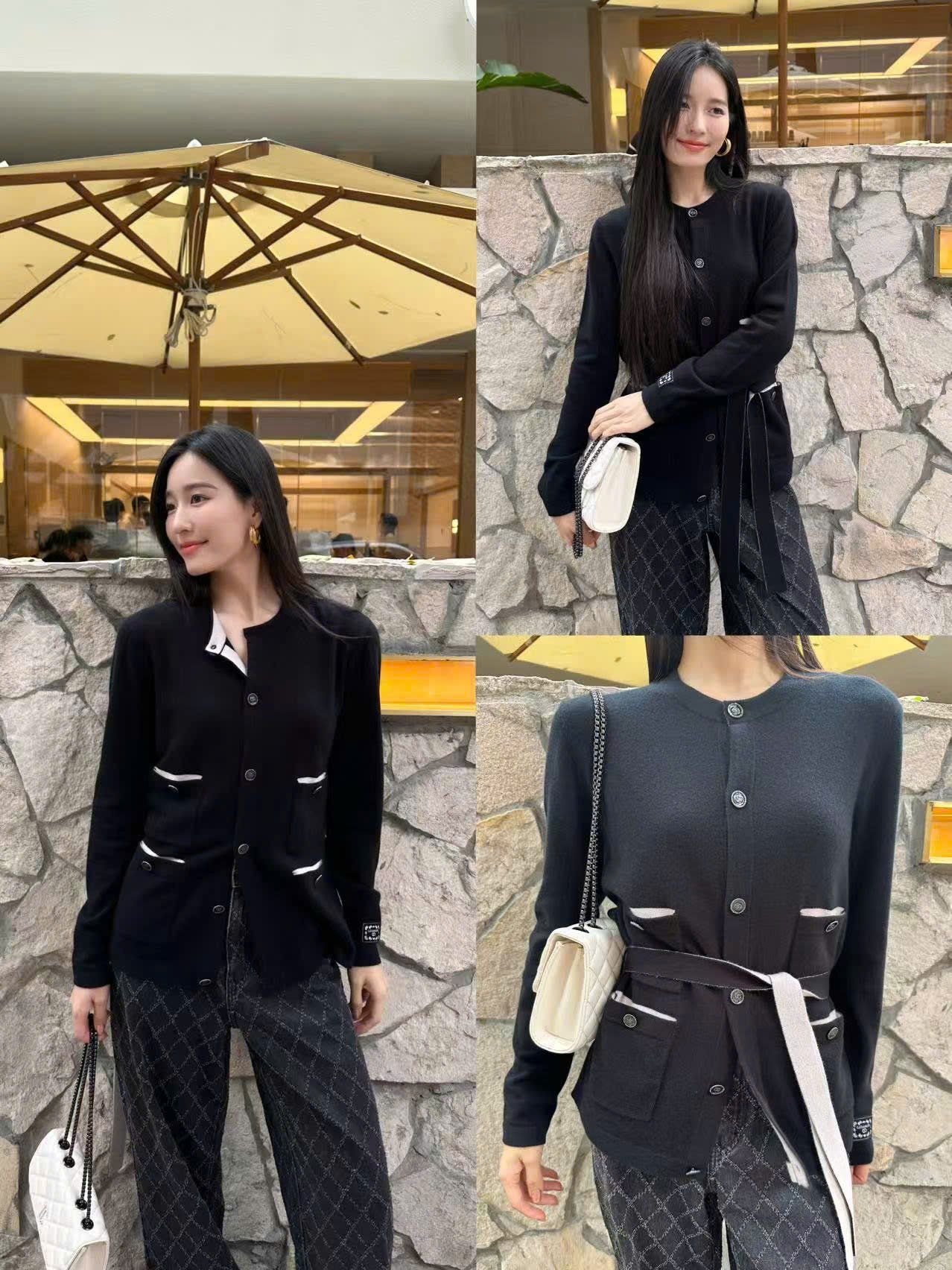  Áo CDG đen 4 túi kèm dây đai 