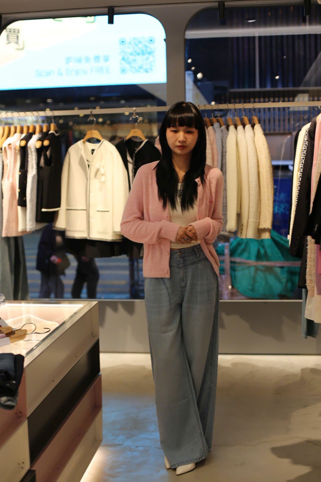  Áo CDG hồng dài tay gấu nhỏ 1 bên 