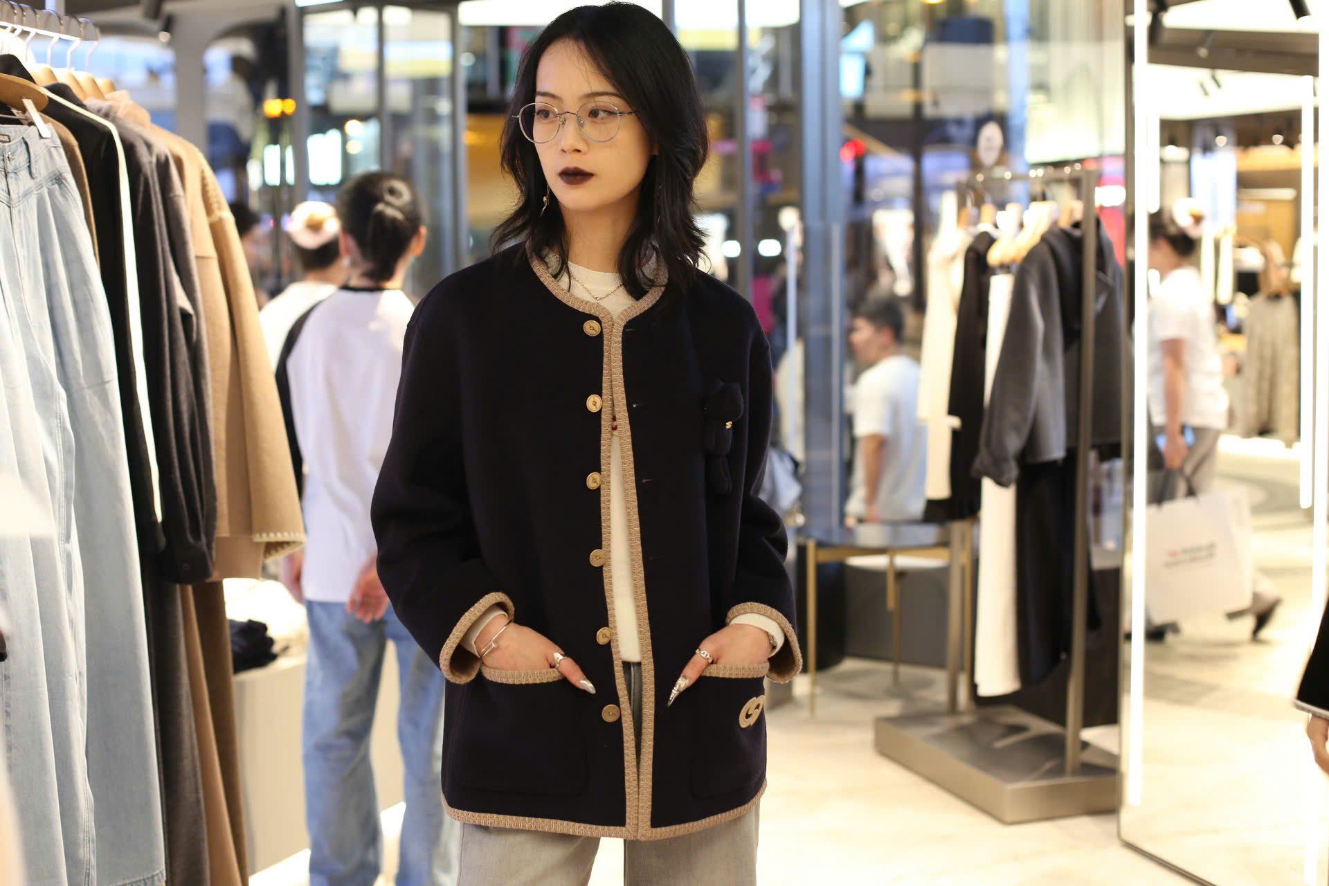  5.Áo khoác dạ Gấu ngực - Navy 