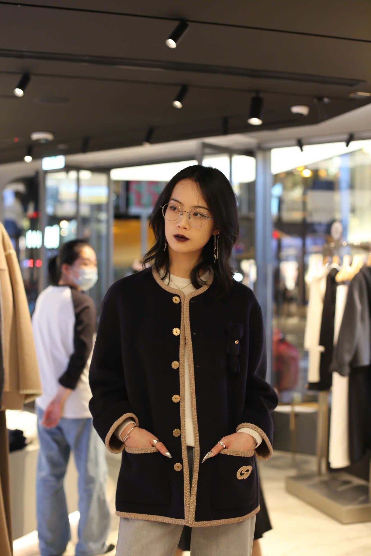  5.Áo khoác dạ Gấu ngực - Navy 