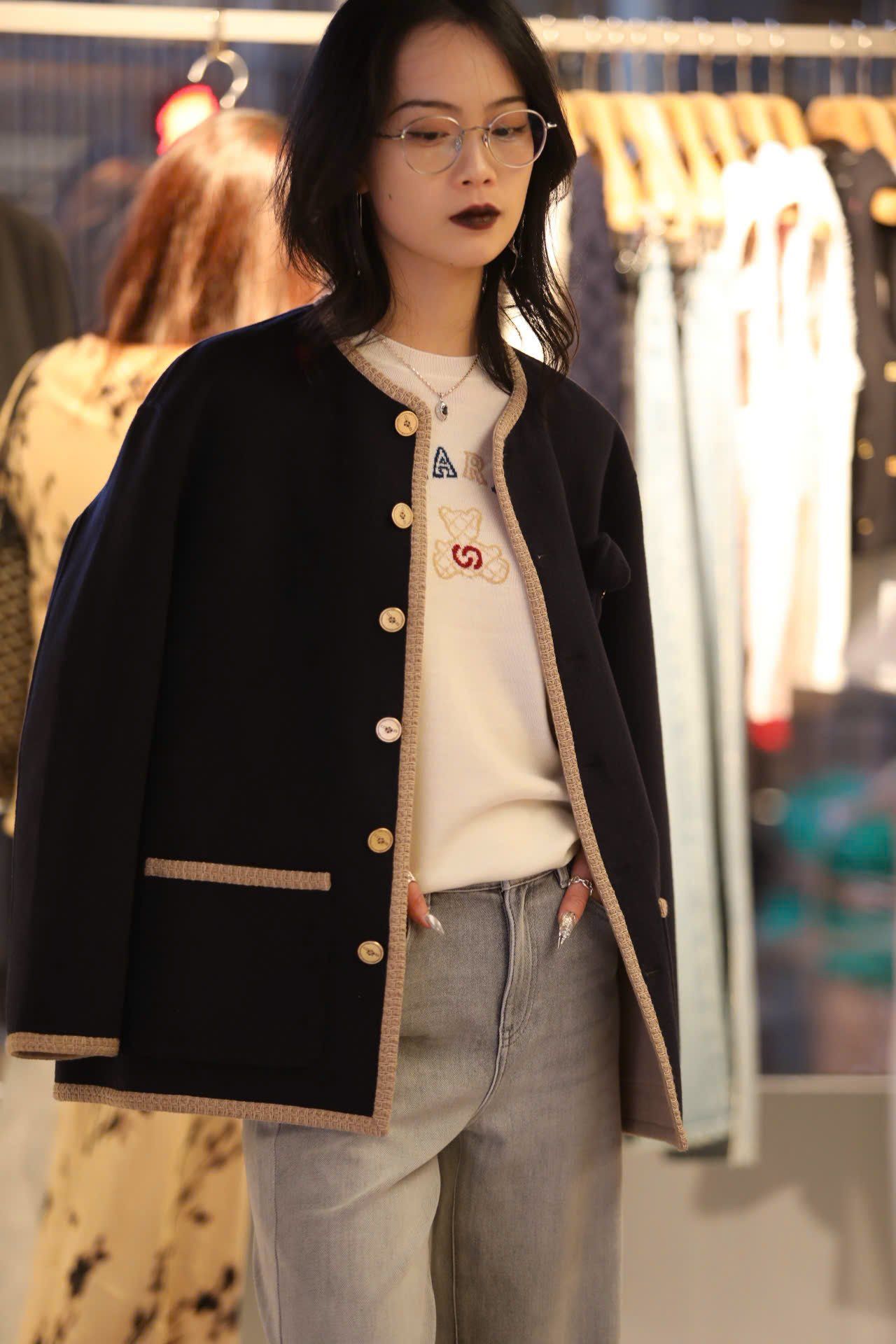  5.Áo khoác dạ Gấu ngực - Navy 