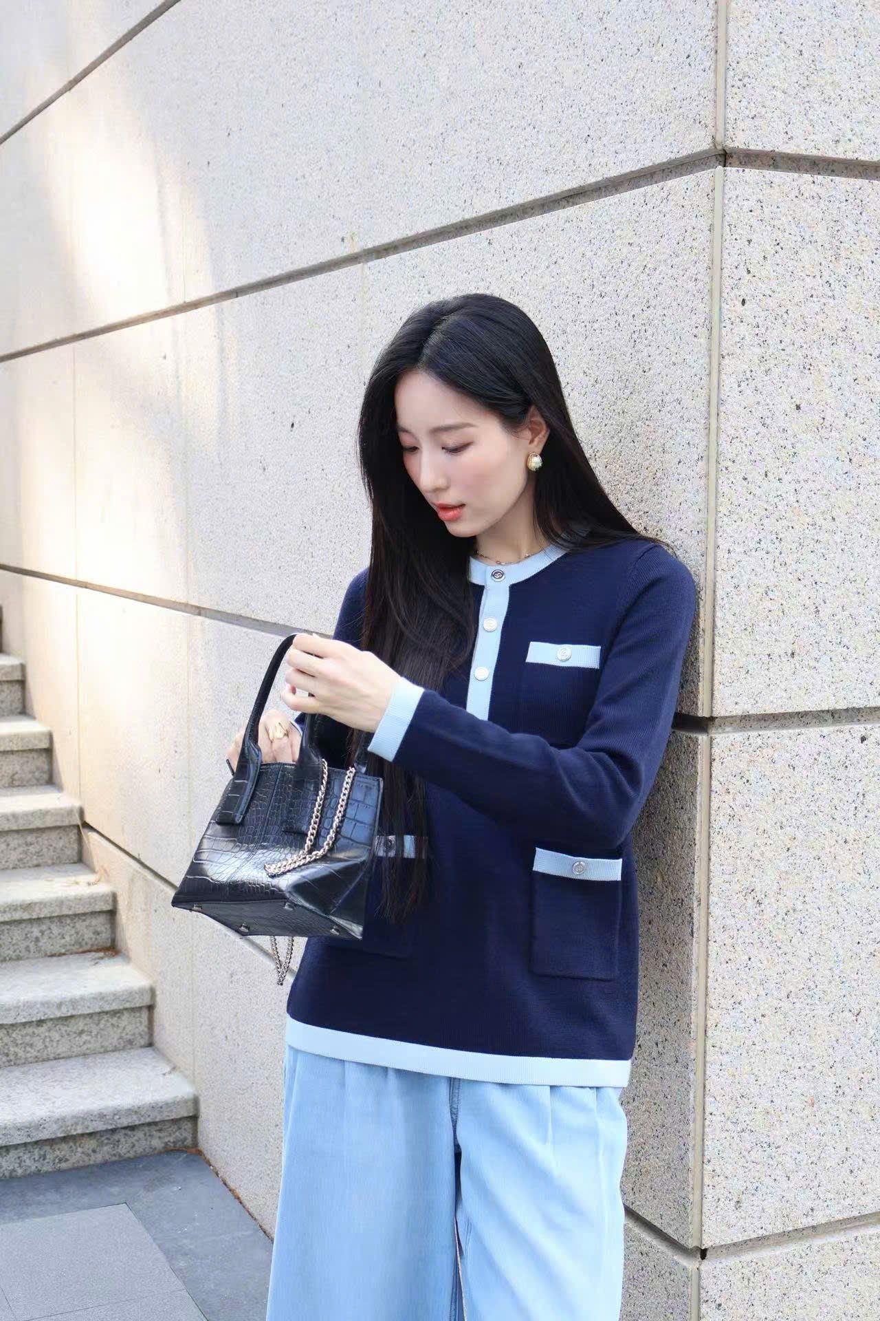  Áo CDG xanh tím 4 túi viền 