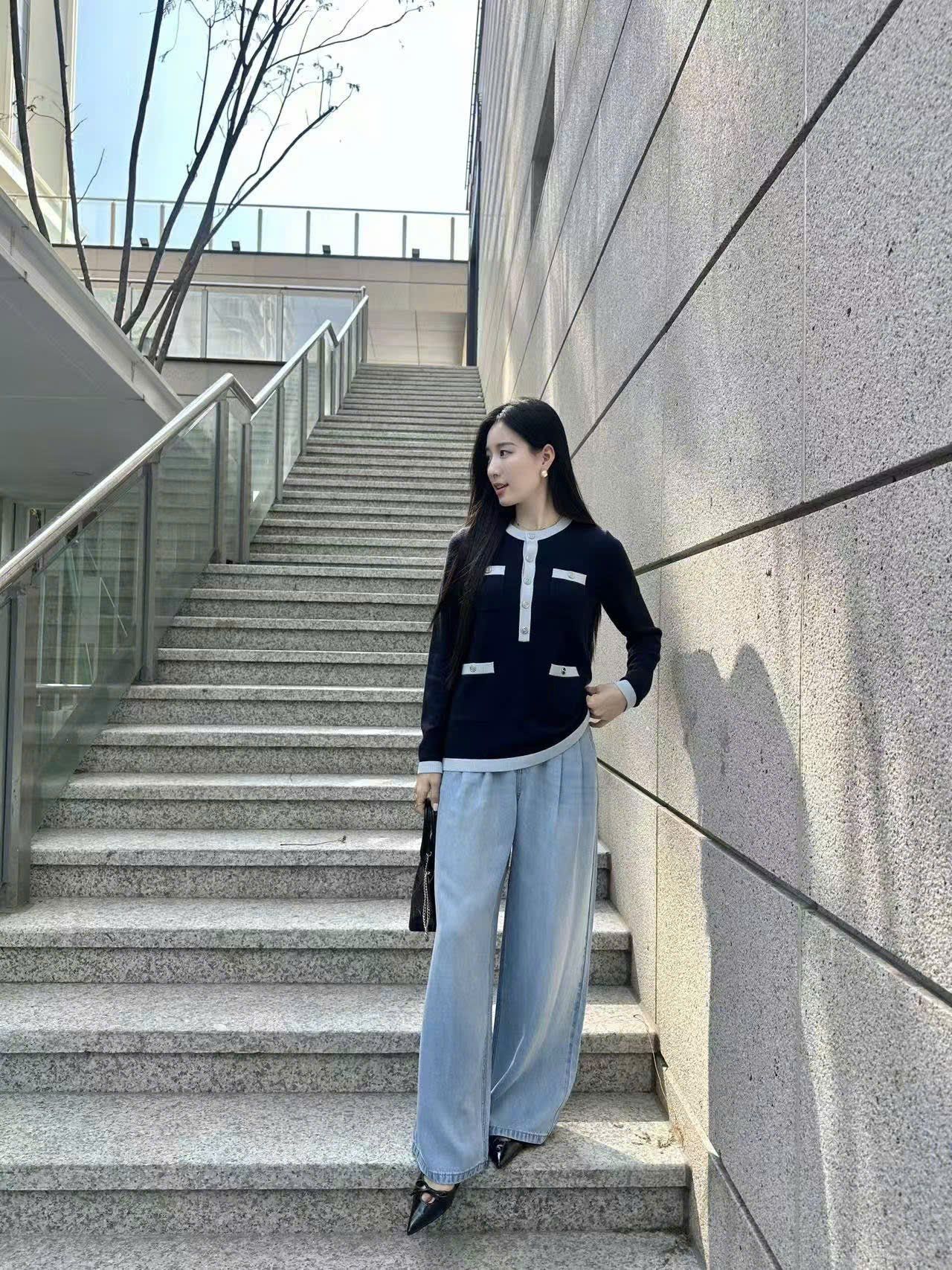  Áo CDG xanh tím 4 túi viền 