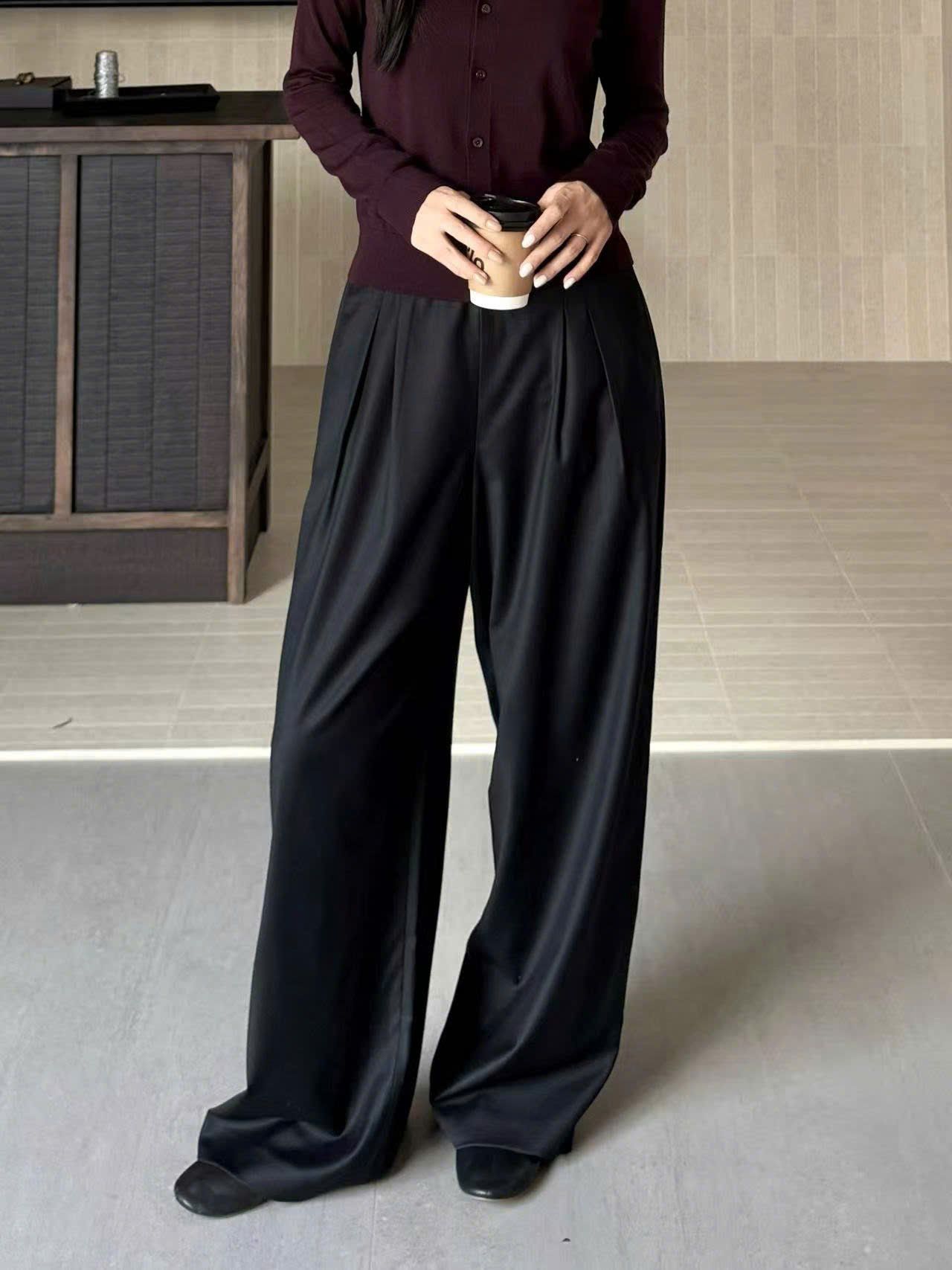  Quần tây đen ống rộng 