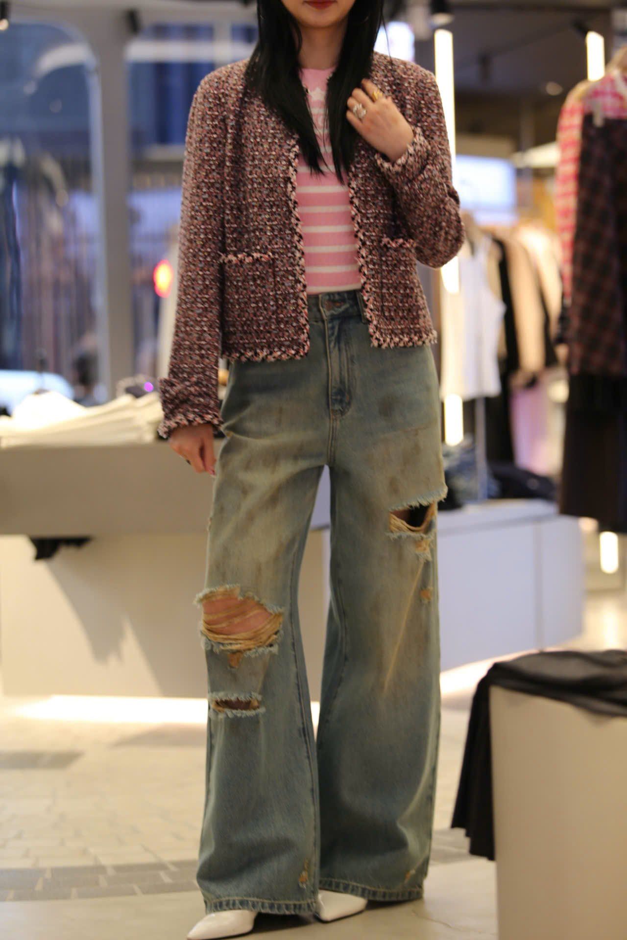  Quần jean rách gối ss25 