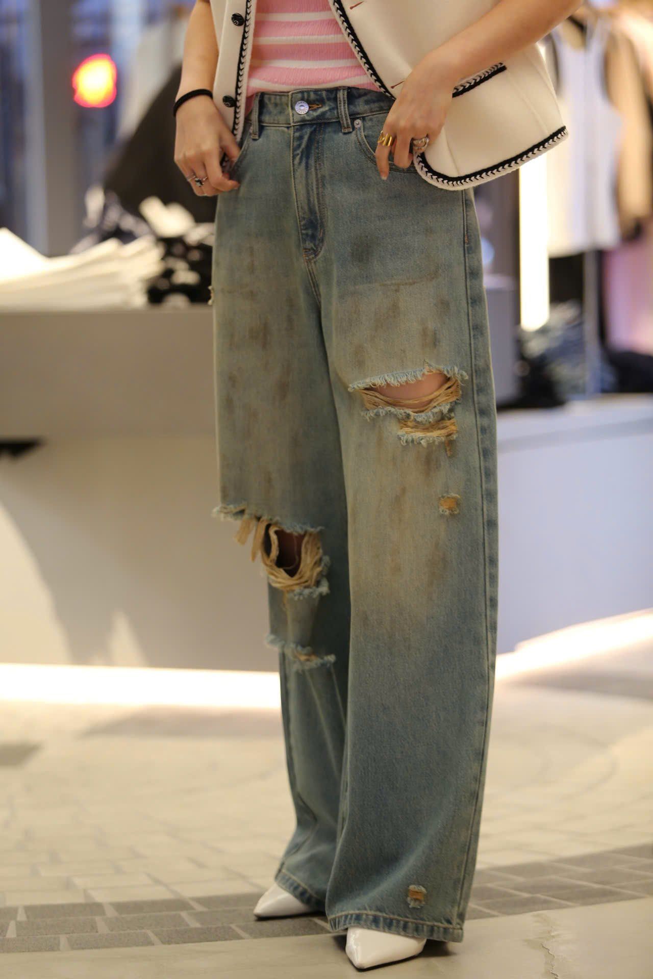  Quần jean rách gối ss25 