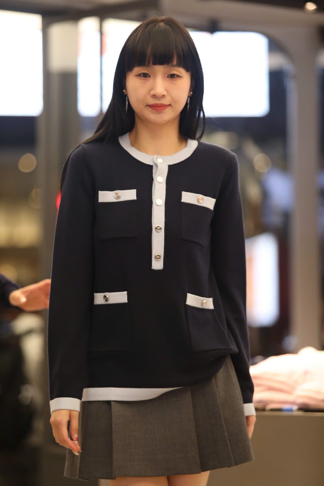  Áo CDG xanh tím 4 túi viền 