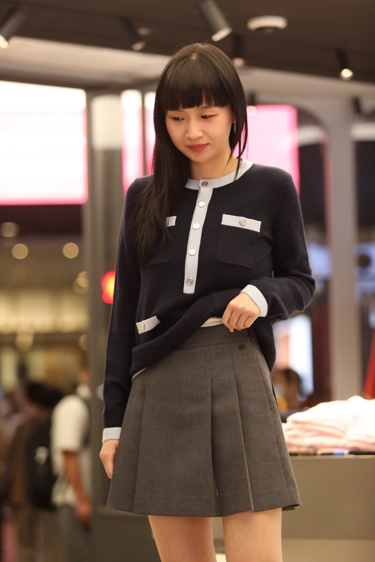  Áo CDG xanh tím 4 túi viền 