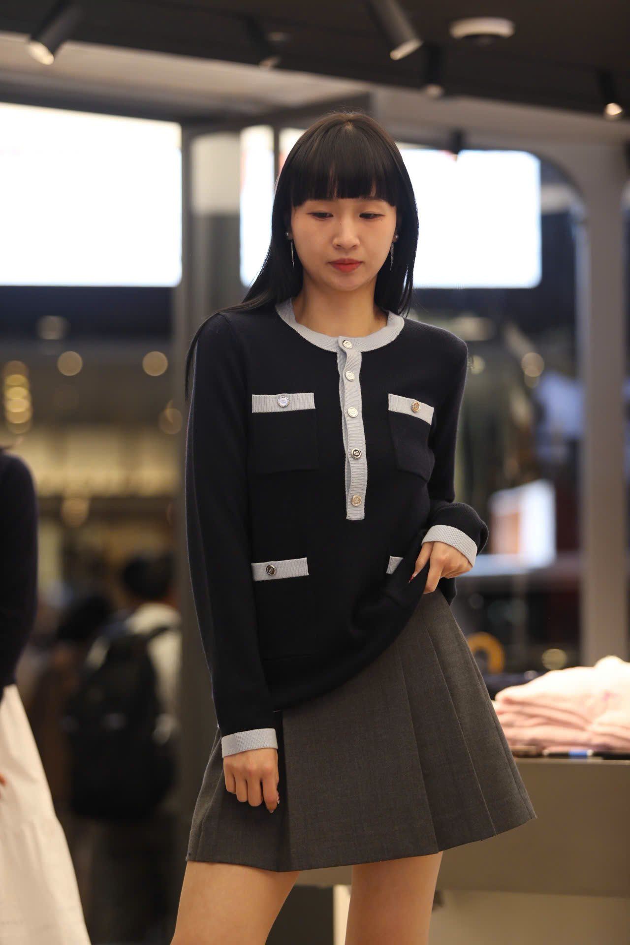  Áo CDG xanh tím 4 túi viền 