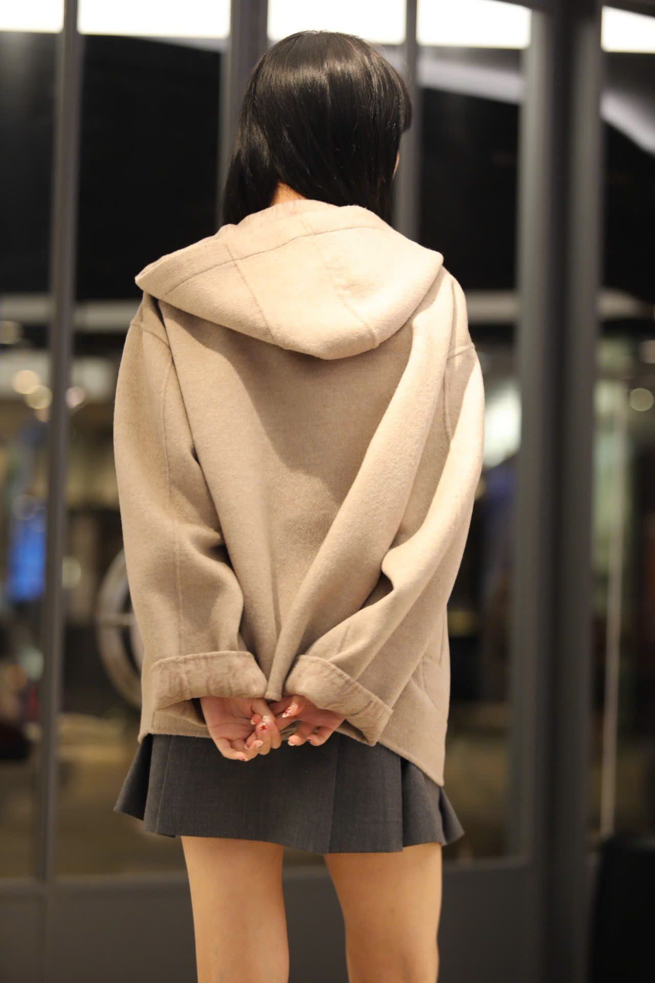  Áo dạ ép Nâu có mũ lót full logo 