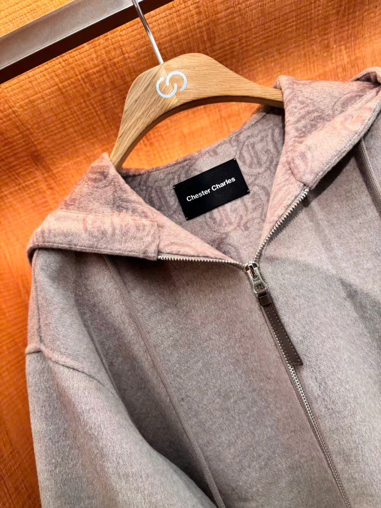  Áo dạ ép Nâu có mũ lót full logo 