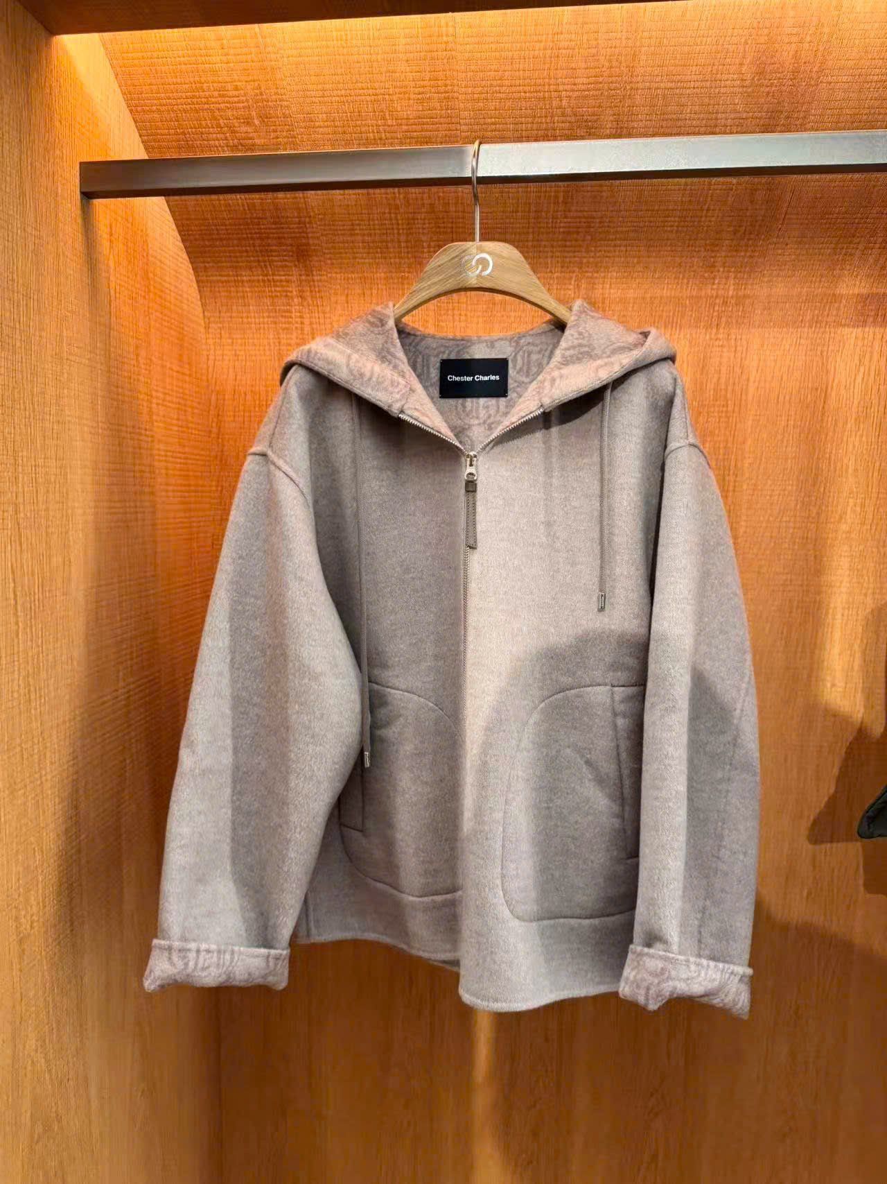  Áo dạ ép Nâu có mũ lót full logo 