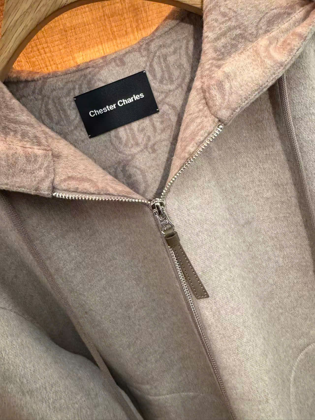  Áo dạ ép Nâu có mũ lót full logo 