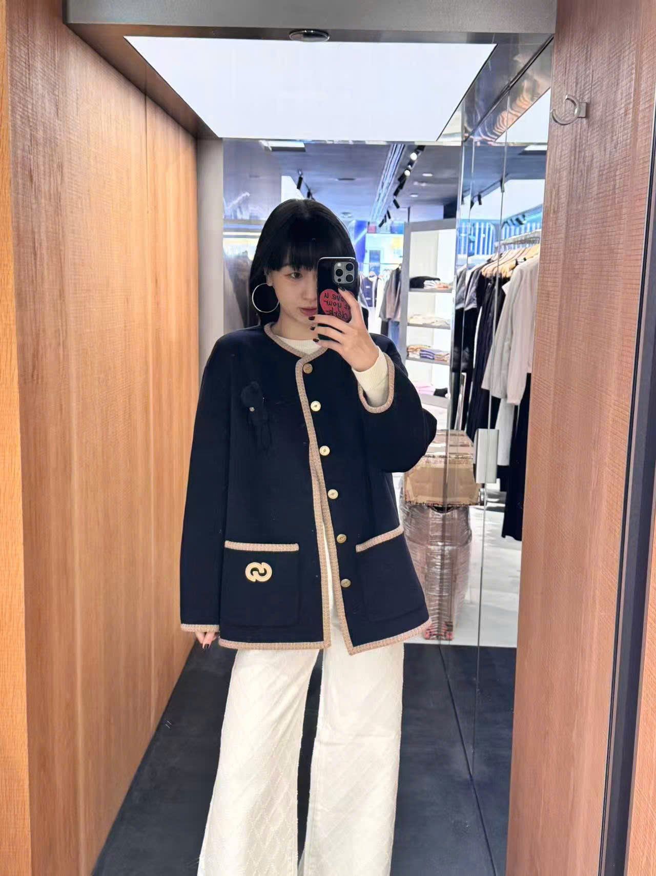  5.Áo khoác dạ Gấu ngực - Navy 