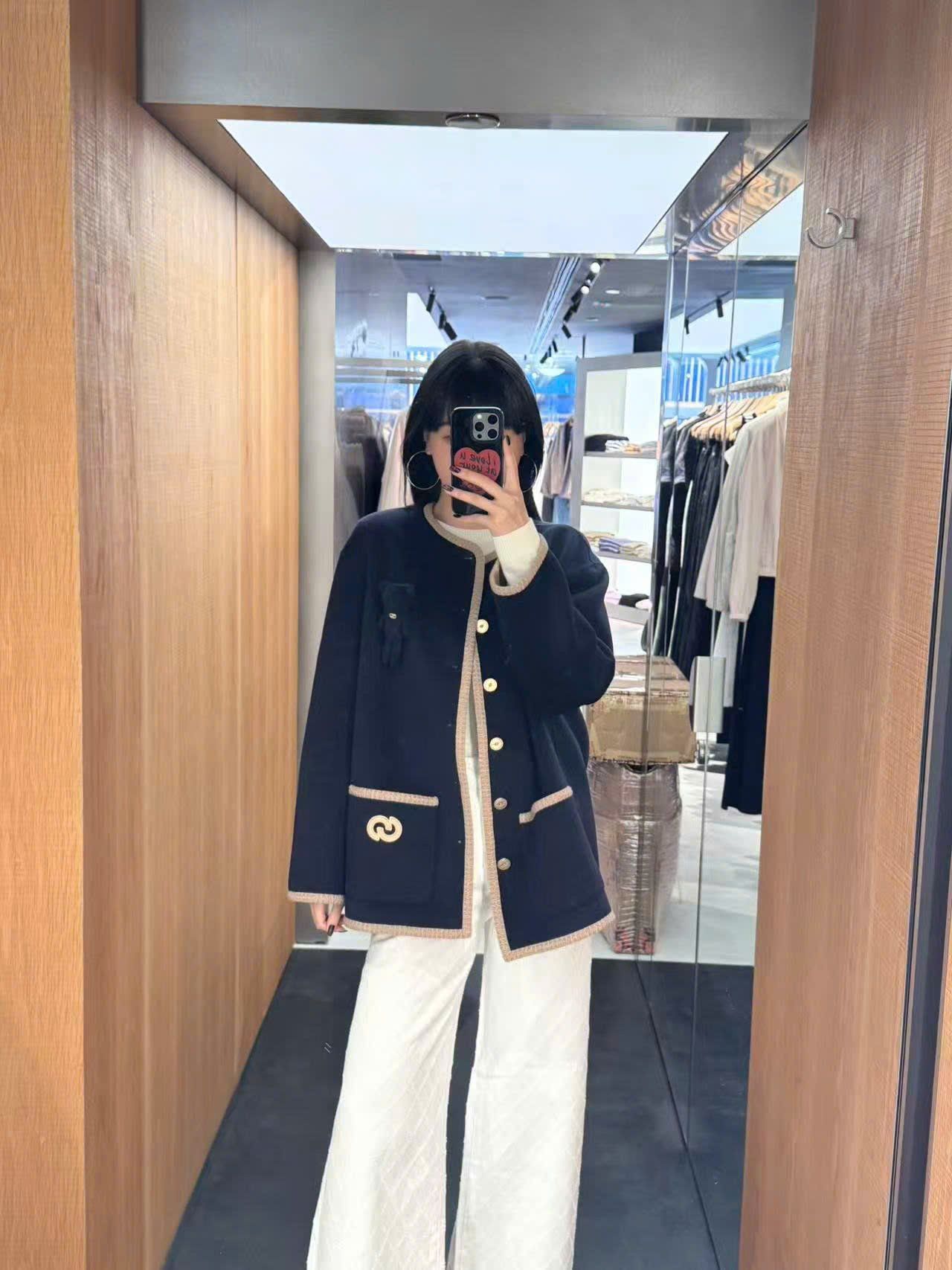  5.Áo khoác dạ Gấu ngực - Navy 