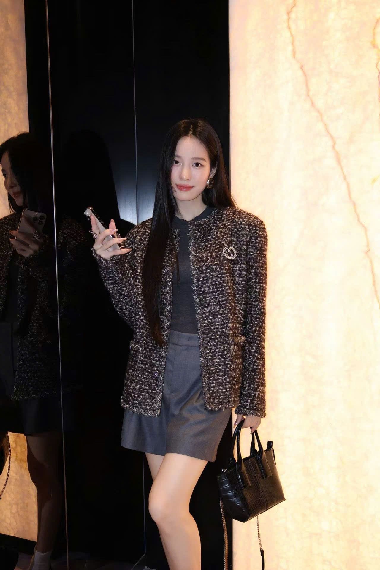  Áo tweed nâu cacao logo 1 bên 