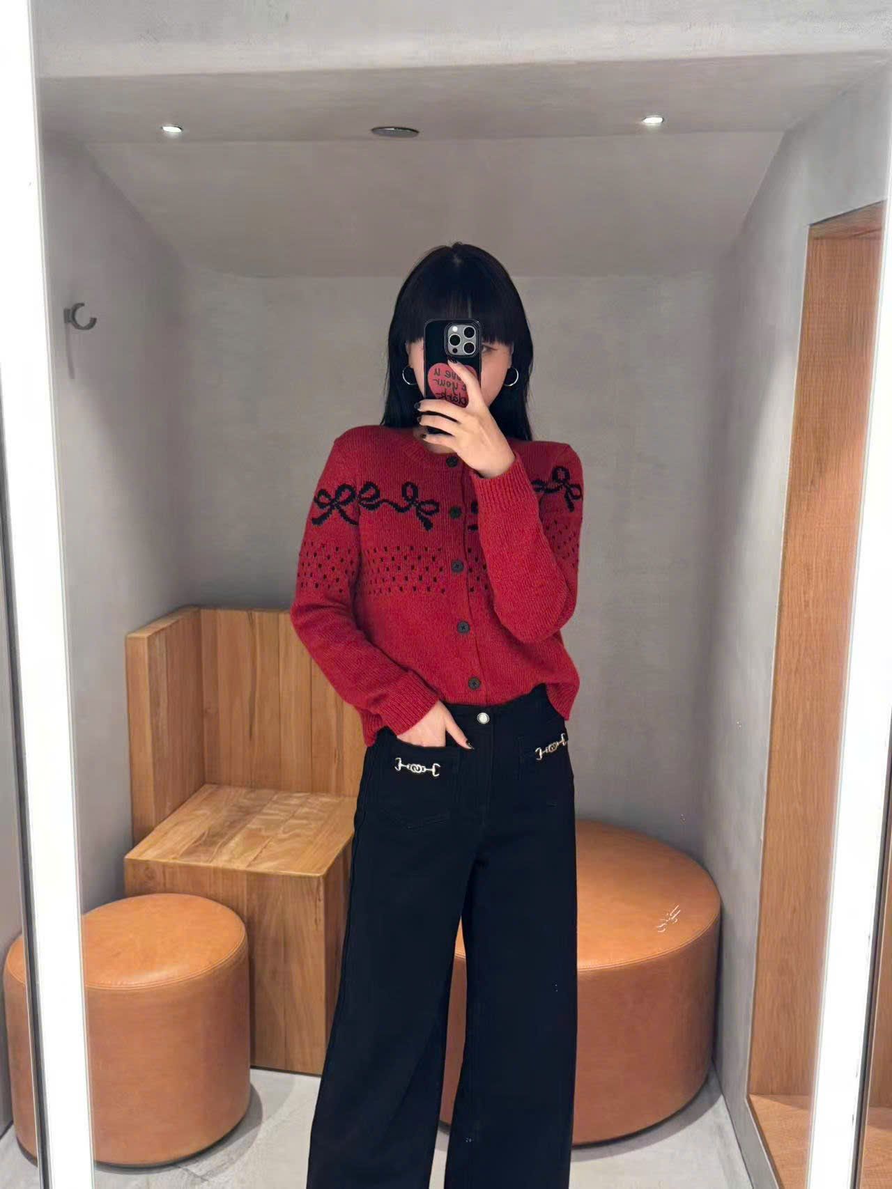  Áo CDG đỏ nơ đen 