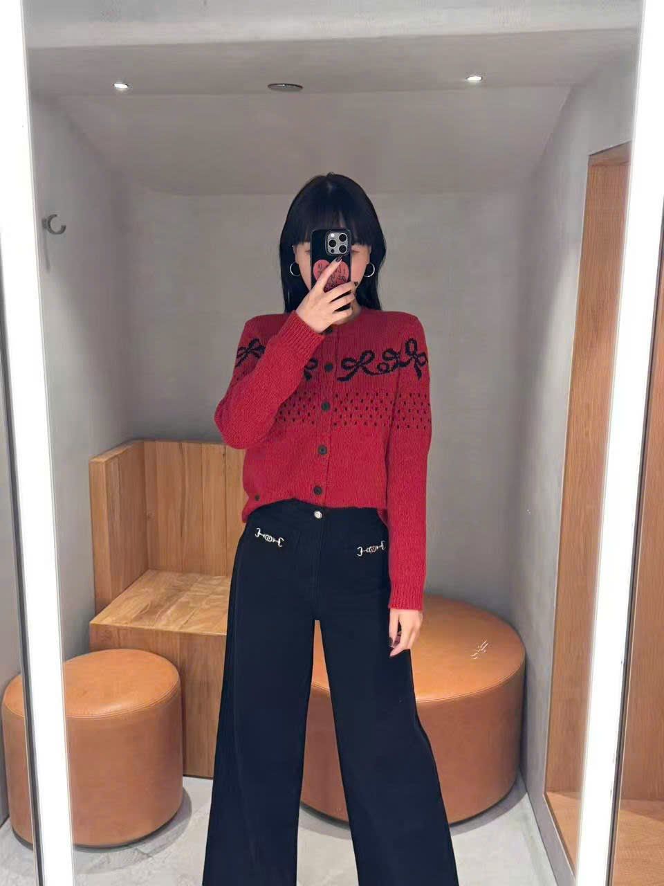  Áo CDG đỏ nơ đen 