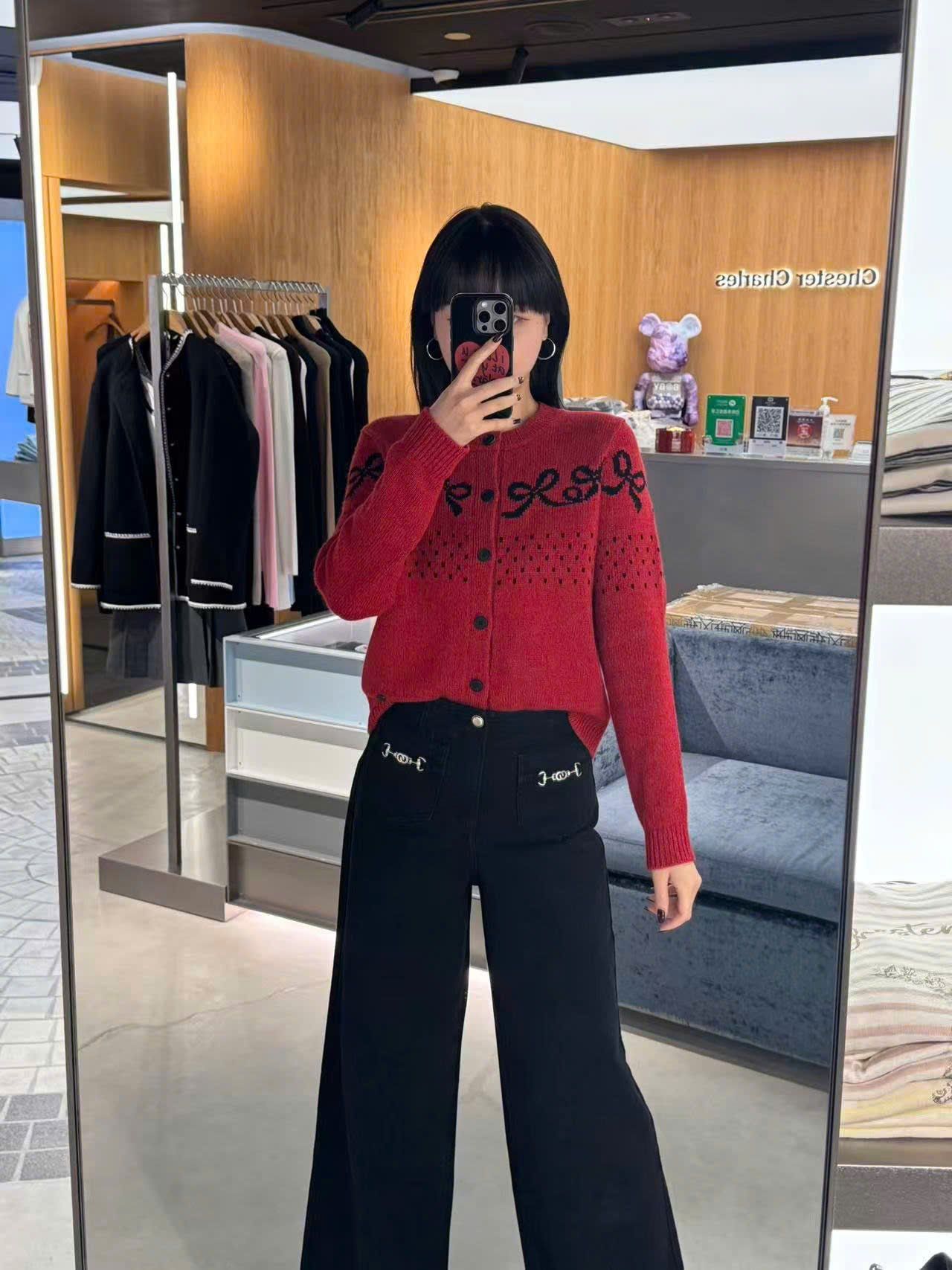  Áo CDG đỏ nơ đen 