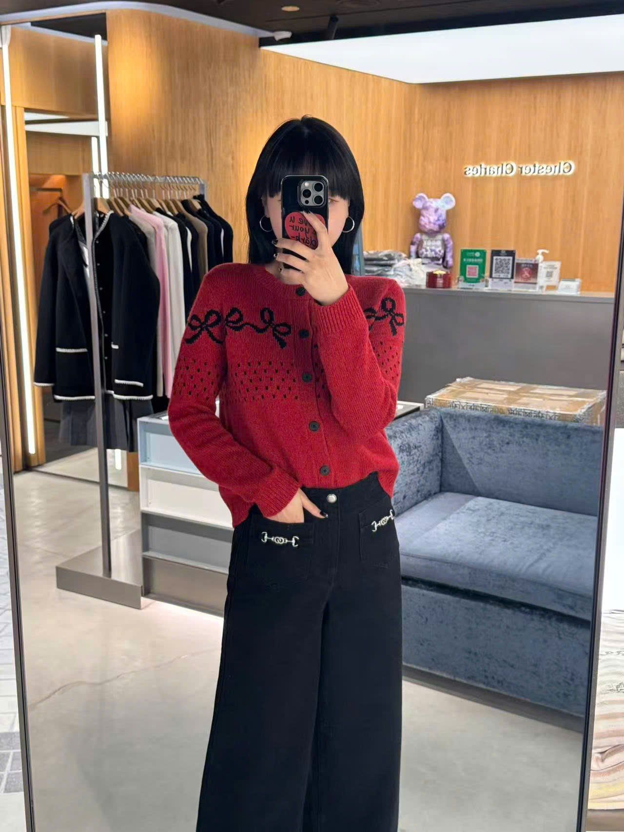  Áo CDG đỏ nơ đen 