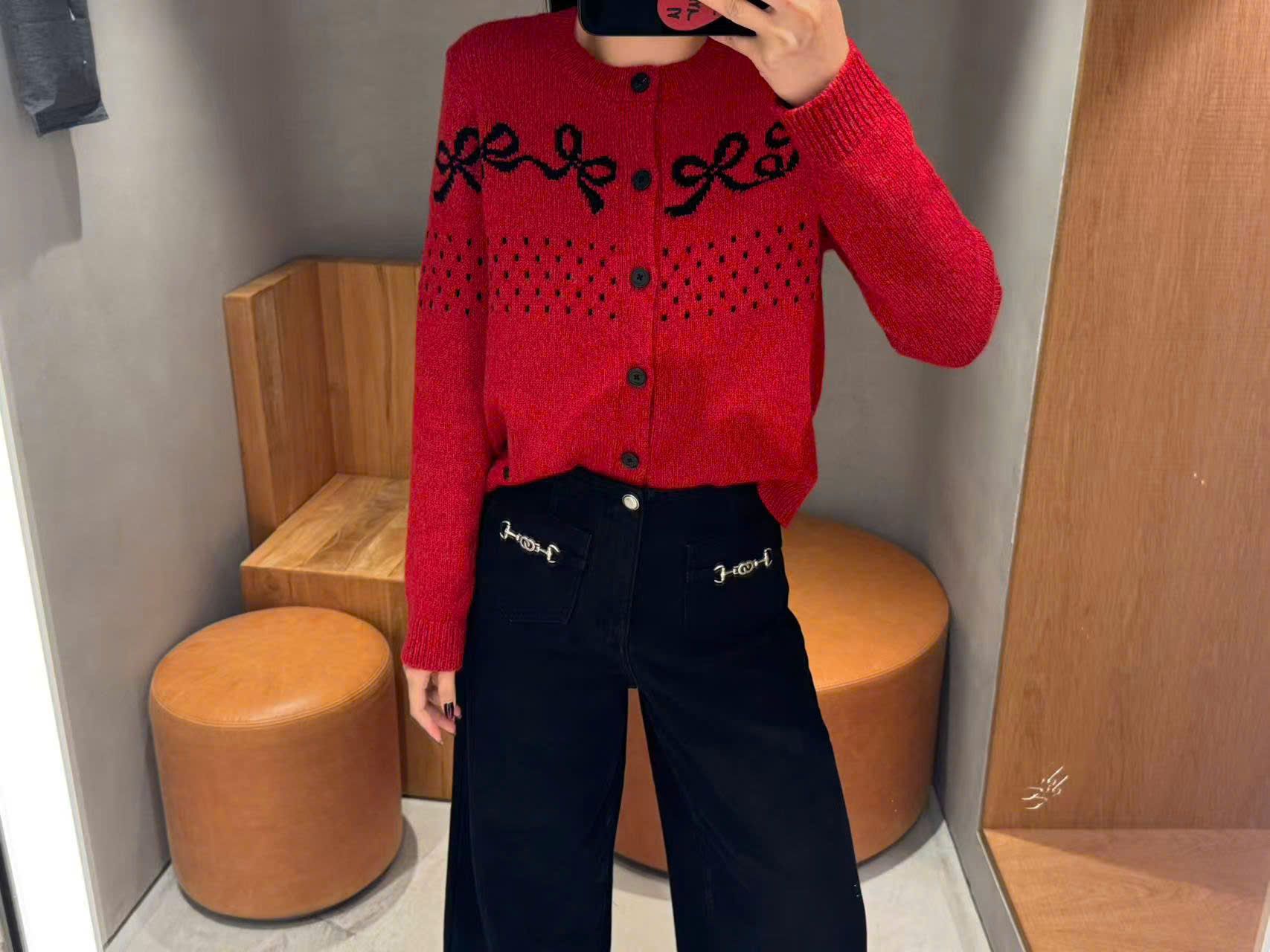  Áo CDG đỏ nơ đen 