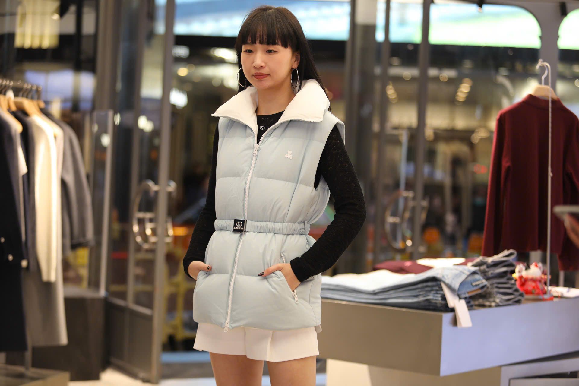  Áo gile phao Xanh da trời 