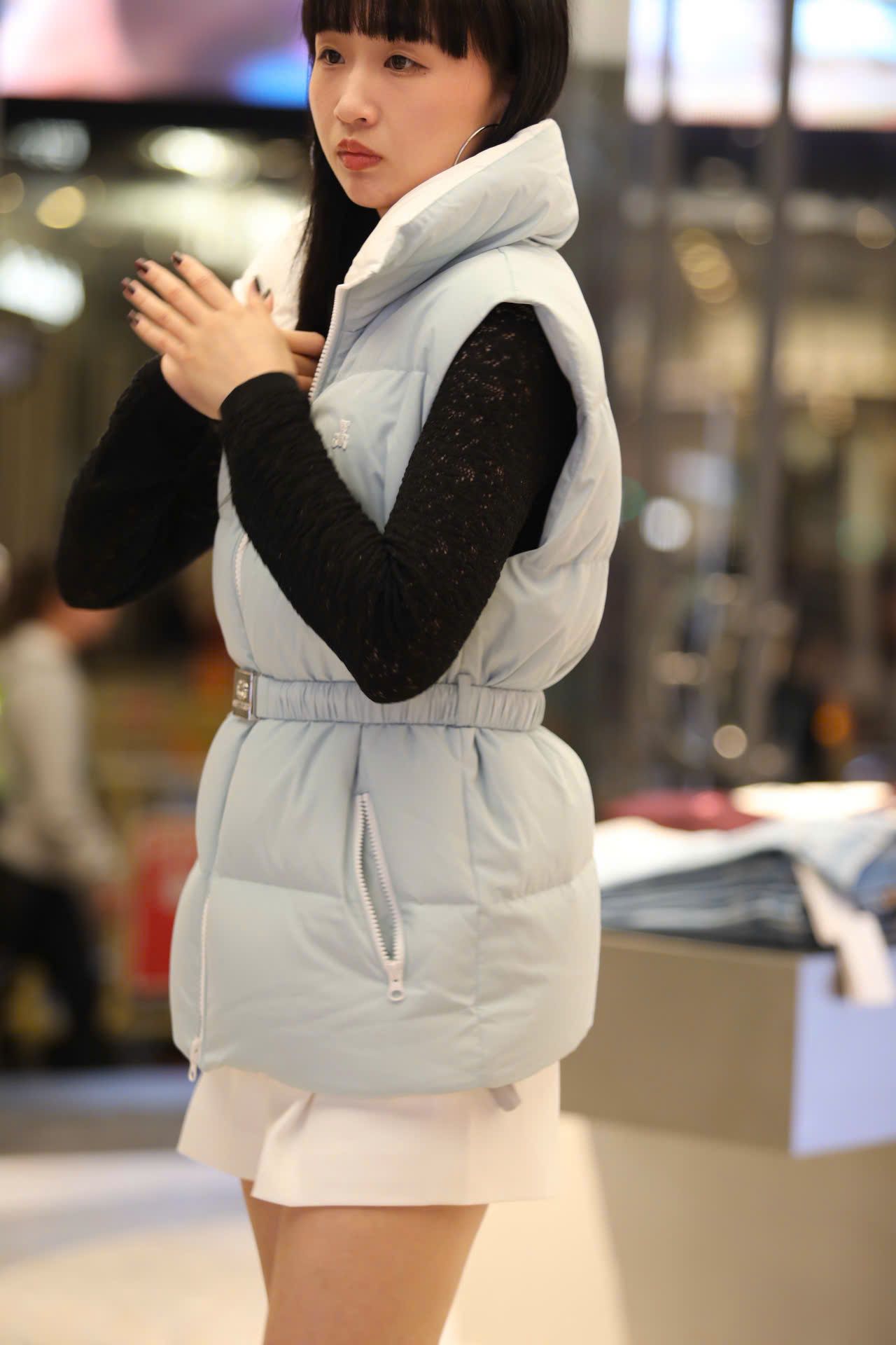  Áo gile phao Xanh da trời 