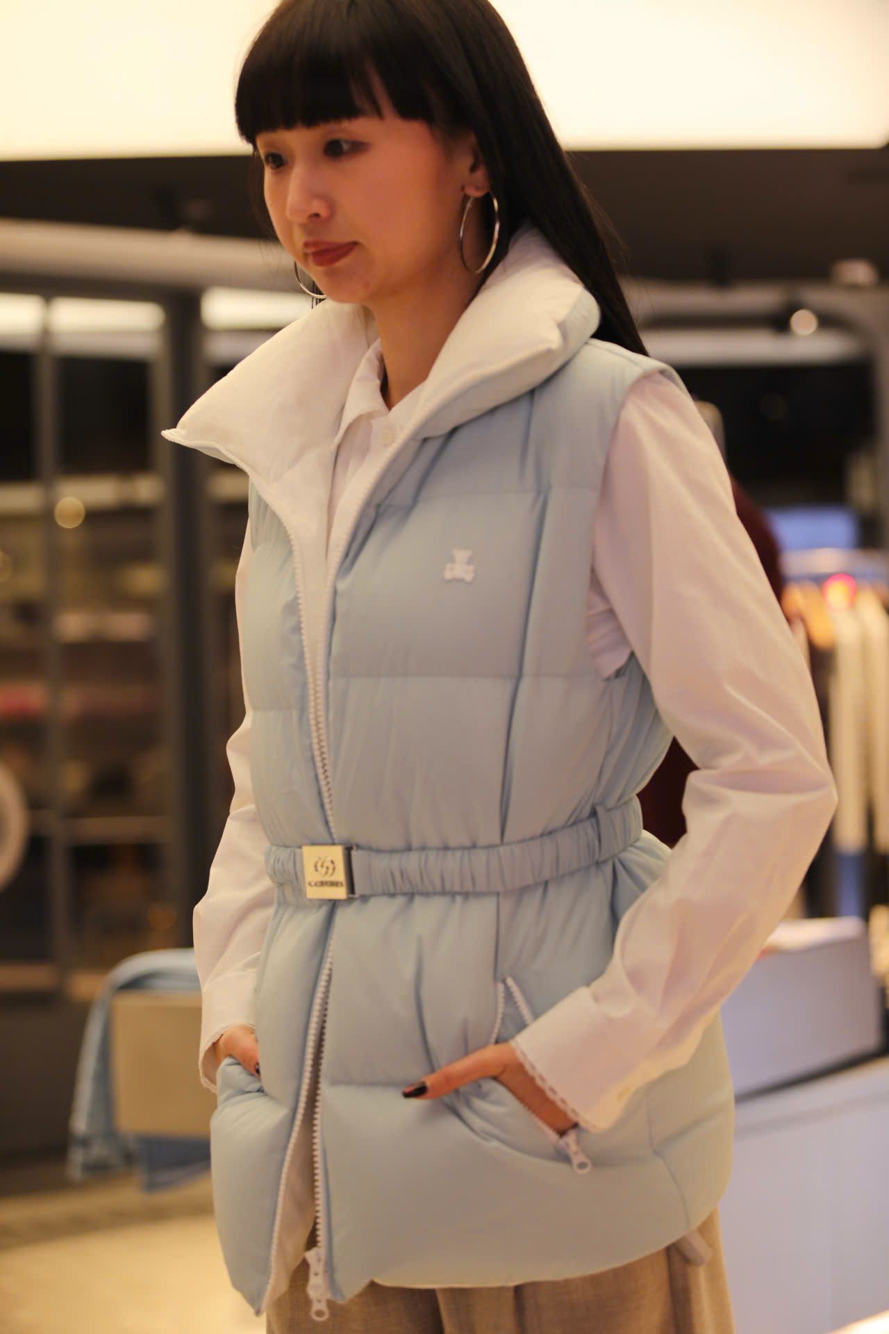  Áo gile phao Xanh da trời 