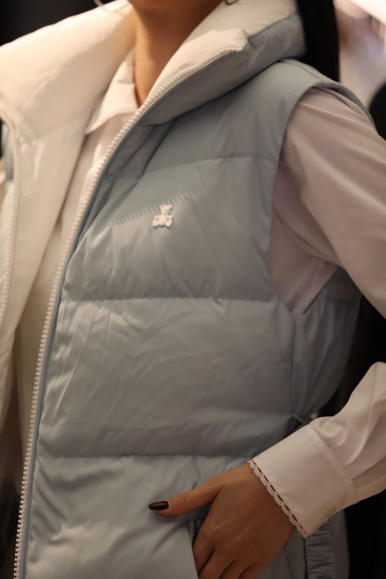  Áo gile phao Xanh da trời 