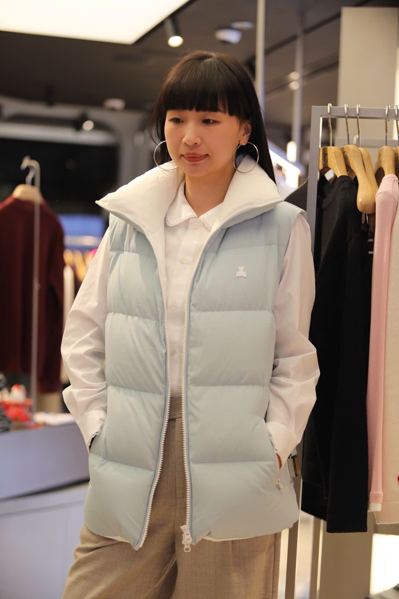  Áo gile phao Xanh da trời 