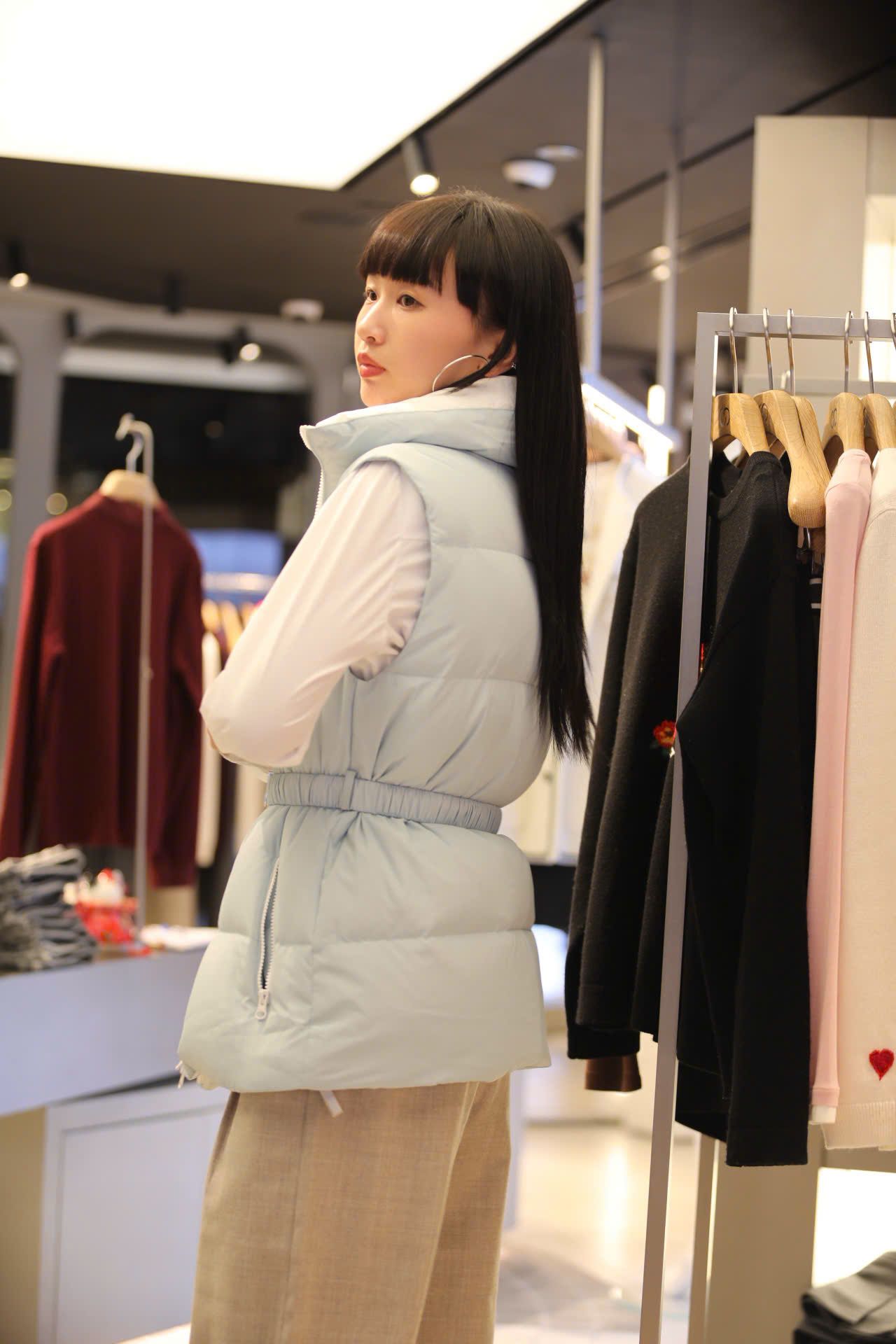  Áo gile phao Xanh da trời 