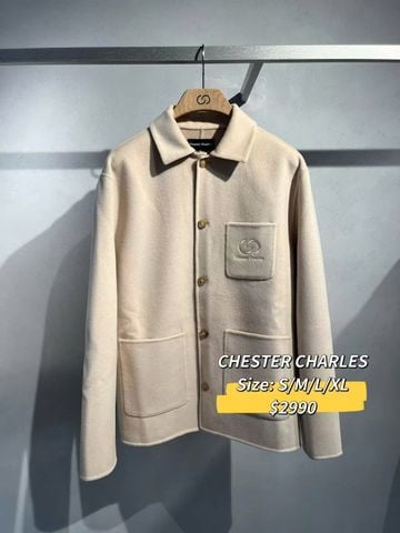  Áo khoác dạ dài be 3 túi 