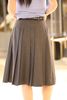  Chân váy xếp ly kèm belt kim loại - xám 