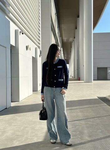  Áo CDG Navy 4 túi trước viền xanh dương 