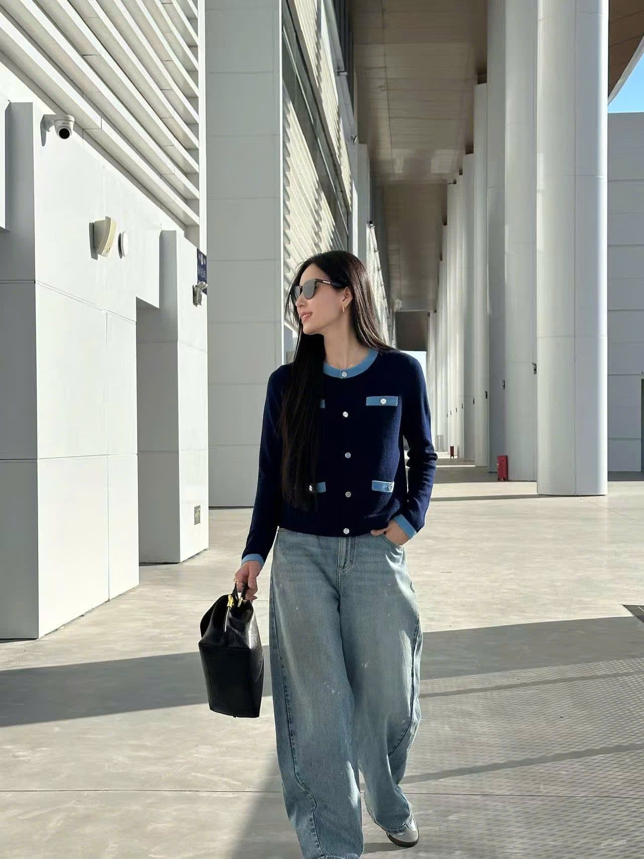  Áo CDG Navy 4 túi trước viền xanh dương 