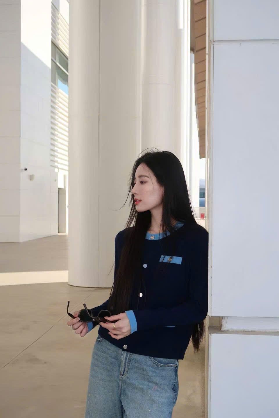  Áo CDG Navy 4 túi trước viền xanh dương 