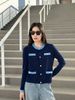  Áo CDG Navy 4 túi trước viền xanh dương 